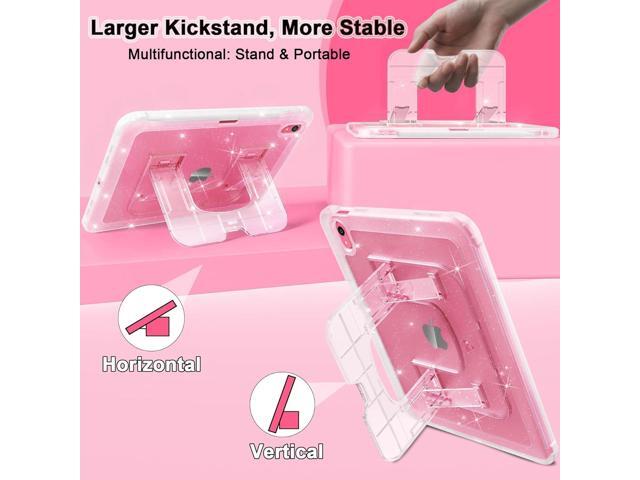 CCMAO Case for iPad A16 11th Generation, iPad Case 10th Generation, Sparkly Glitter Transparent Back, Larger Kickstand, Pencil Holder, Drop-Proof...