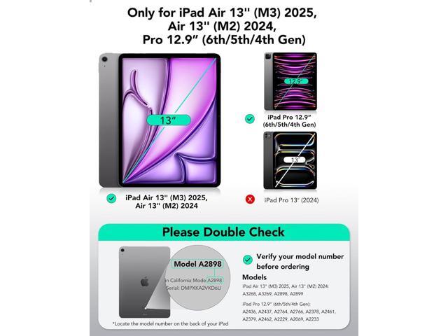ESR for iPad Air 13 Inch Case M3/M2 (2025/2024), iPad Pro 12.9 6th/5th/4th Gen, Powerful Magnetic Attachment, Slim Trifold Stand Case, Supports...