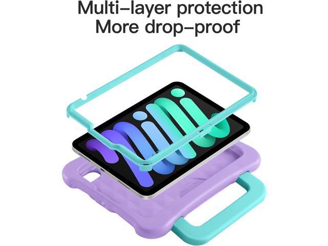 Kids Case for iPad Mini 7 (A17 Pro) 2024 /iPad Mini6 2021, Light Weight Heavy Duty/Shockproof/Drop Proof with Handle/Kickstand, Child Friendly...