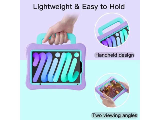 Kids Case for iPad Mini 7 (A17 Pro) 2024 /iPad Mini6 2021, Light Weight Heavy Duty/Shockproof/Drop Proof with Handle/Kickstand, Child Friendly...