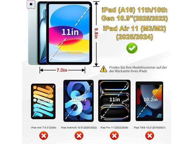 Kids Case for iPad (A16) 11th/10th Gen 10.9'' 2025/2022,Adjustable Portrait/Landscape Stand/Drop Proof with Handle,Child Friendly Case for iPad Air...