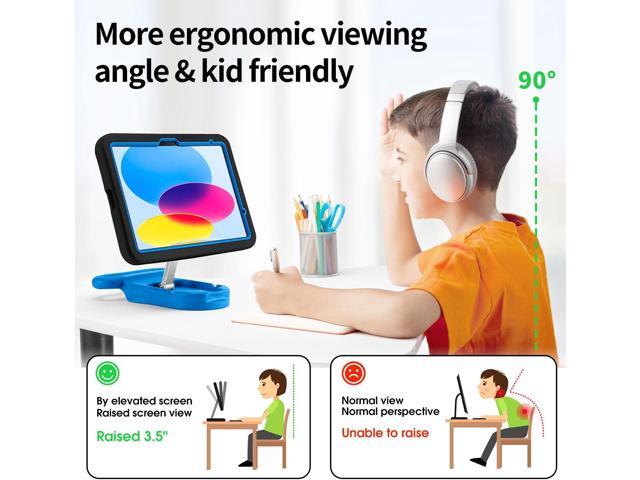Kids Case for iPad (A16) 11th/10th Gen 10.9'' 2025/2022,Adjustable Portrait/Landscape Stand/Drop Proof with Handle,Child Friendly Case for iPad Air...