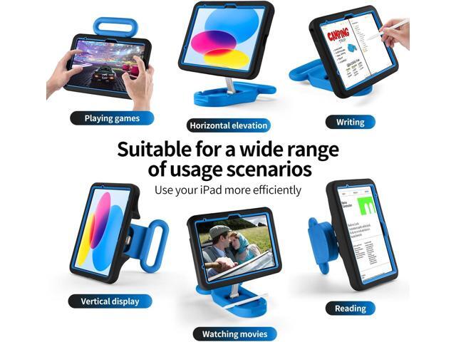 Kids Case for iPad (A16) 11th/10th Gen 10.9'' 2025/2022,Adjustable Portrait/Landscape Stand/Drop Proof with Handle,Child Friendly Case for iPad Air...