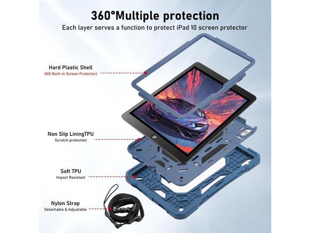 for iPad (A16) 11th Generation 11 Inch 2025/iPad 10th Generation Case 10.9 Inch 2022 with 360 Rotating Grip Magic Stand,Pen Slot/Key Chain/Shoulder...