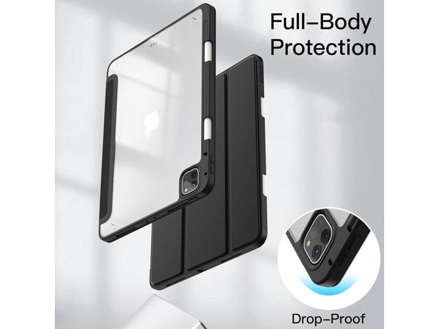 JETech Case for iPad Pro 11 Inch 2022/2021/2020/2018 (4th/3rd/2nd/1st gen) with Pencil Holder, Clear Transparent Back Shell Slim Stand Shockproof...