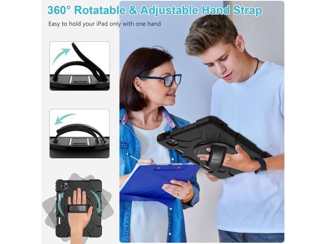 Case for iPad Pro 11 Inch (2022/2021/ 2020/2018): Silicone Cover for iPad 11 (4th/ 3rd/ 2nd/ 1st) Generation with Screen Protector- Stand- Handle-...
