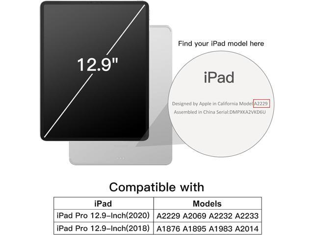 JETech Case for iPad Pro 12.9-Inch (2020/2018 Model, 4th/3rd Generation), Compatible with Pencil, Cover Auto Wake/Sleep (Black)