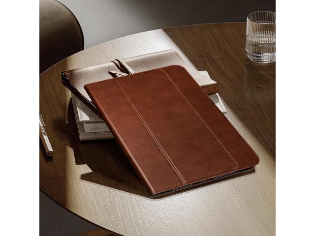 auaua Case for iPad Air 13 inch (M3/M2) 2025/2024, with Pencil Holder and Pocket, Multiple Viewing Angles, Magnetic Closure, Auto Sleep/Wake (Brown)