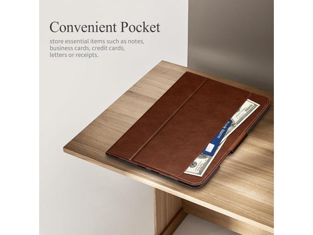 auaua Case for iPad Air 13 inch (M3/M2) 2025/2024, with Pencil Holder and Pocket, Multiple Viewing Angles, Magnetic Closure, Auto Sleep/Wake (Brown)