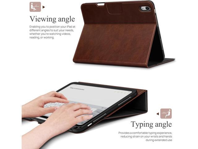 auaua Case for iPad Air 13 inch (M3/M2) 2025/2024, with Pencil Holder and Pocket, Multiple Viewing Angles, Magnetic Closure, Auto Sleep/Wake (Brown)