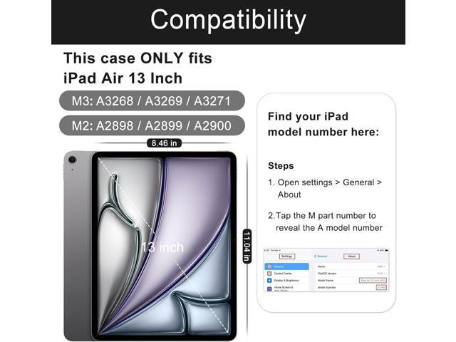 Soke Case for iPad Air 13-Inch M3 2025 & M2 2024,with Built-in Screen Protector and Kickstand, Rugged Full-Body Heavy Duty Protective Cover for...