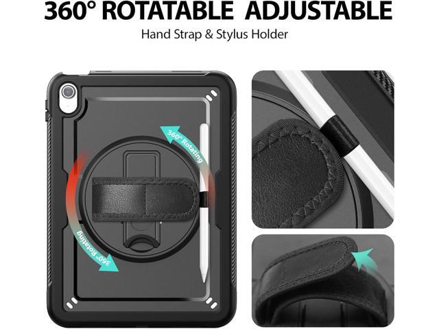Compatible with iPad A16 Case 11th/10th Generation 11/10.9 Inch 2025/2022, Heavy Duty Full-Body Protective Case with Screen Protector, Rotate Hand...