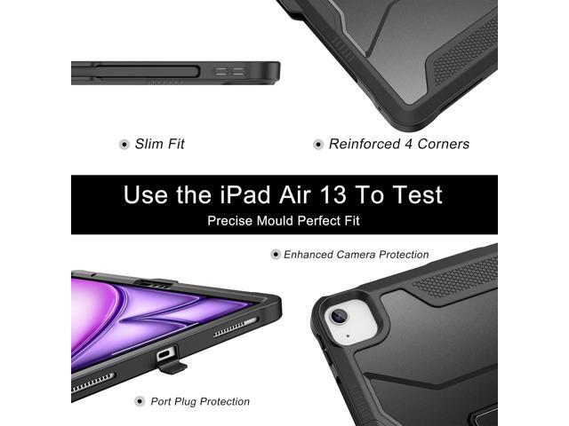 Soke Case for iPad Air 13-Inch M3 2025 & M2 2024,with Built-in Screen Protector and Kickstand, Rugged Full-Body Heavy Duty Protective Cover for...