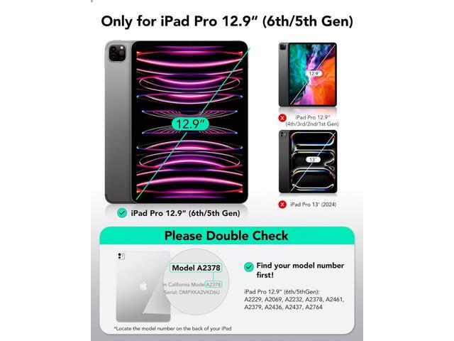 ESR for iPad Pro 12.9 Case, iPad 12.9 Pro Folio Case (2022/2021, 6th/5th Generation) with Pencil Holder, Detachable Magnetic Cover, Vertical Stand,...