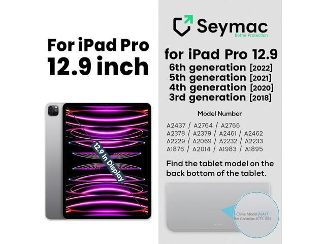 SEYMAC for iPad Pro 12.9 Case 2022/2021/ 2020/2018, Heavy Duty Protection Shockproof Case with Screen Protector, 360° Rotating...