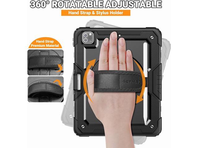 SEYMAC for iPad Pro 12.9 Case 2022/2021/ 2020/2018, Heavy Duty Protection Shockproof Case with Screen Protector, 360° Rotating...