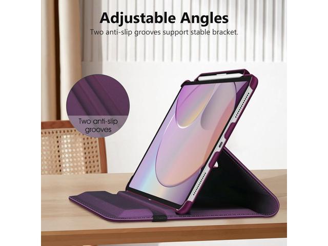 Fintie Rotating Case for iPad Pro 13-inch (M4) 2024 with Pencil Holder - 360 Degree Swiveling Protective Stand Cover with Auto Wake/Sleep, Purple
