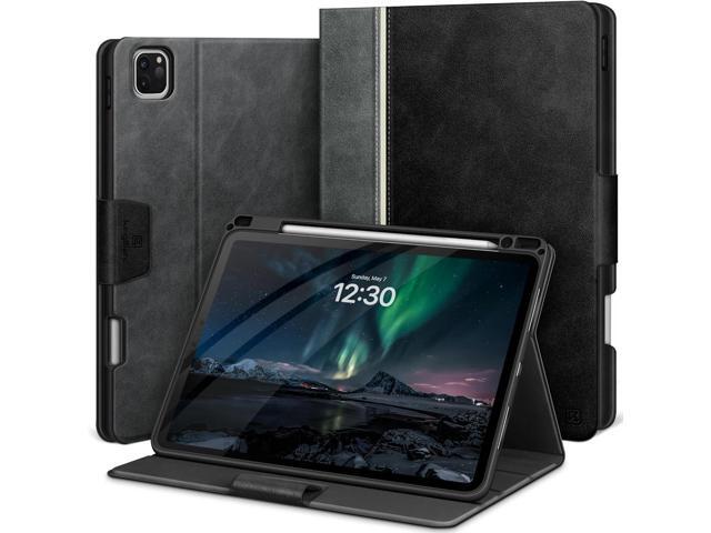 KingBlanc Case for iPad Pro 11 inch (M4) 2024 with Pencil Holder, Vegan Leather Smart Stand Cover, Auto Sleep Wake, Support Pencil Pro/(USB-C),...
