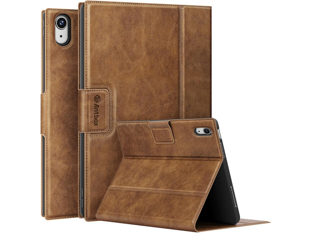 Antbox Case for iPad (A16) 11th (11'')/ 10th Generation (10.9'') High Grade Skin-Touch Vegan Leather with Built-in Pencil Holder Auto Sleep/Wake...