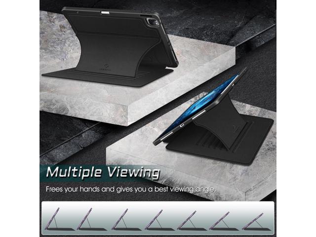 CaseBot Magnetic Case for iPad Pro 12.9-inch 6th Generation 2022, Multiple Angle Shockproof Rugged Stand Case, Soft TPU Back Cover w/Pencil Holder,...