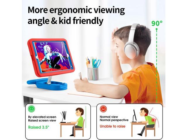 Kids Case for iPad 7th/8th/9th Gen,iPad 10.2 inch 2021/2020/2019 Case with Adjustable Portrait Landscape Stand Handle,Heavy Duty Protective Kids...
