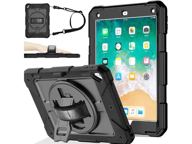 BMOUO Case for iPad 6th/5th Generation Case (9.7 inch, 2018/2017), 360°Rotating Stand, Hand/Shoulder Strap Shockproof iPad 9.7 Case for iPad Air 2,...