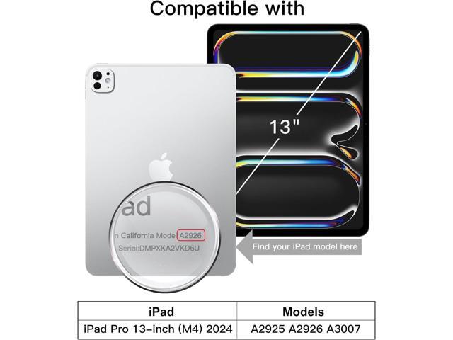 Herize Case for iPad Pro 13 Inch with Screen Protector Pen Holder Case Compatible with iPad Pro 7th Generation Supports Apple Pencil Charge ...