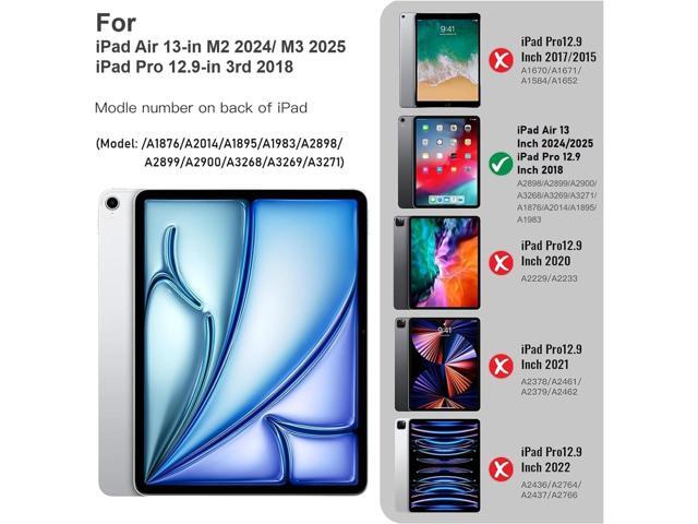 ZtotopCases for iPad Air 13 Inch Case/iPad Pro 12.9 3rd Generation 2018 with Pencil Holder, Lightweight Slim Soft TPU Back Trifold Smart Cover with...