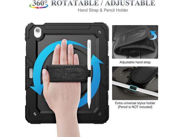 SEYMAC stock for iPad Air 13 inch Protective Case M3 2025/ M2 2024, Heavy Duty Case with Screen Protector, Pencil Holder, Rotating Stand, Hand...