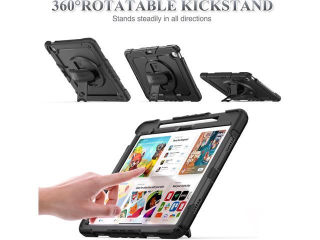 SEYMAC stock for iPad Air 13 inch Protective Case M3 2025/ M2 2024, Heavy Duty Case with Screen Protector, Pencil Holder, Rotating Stand, Hand...