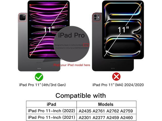JETech Rotating Case for iPad Pro 11-Inch 2022/2021(4th/3rd gen) with Pencil Holder, 360 Degree Rotation Protective Stand Cover Clear Back, Auto...