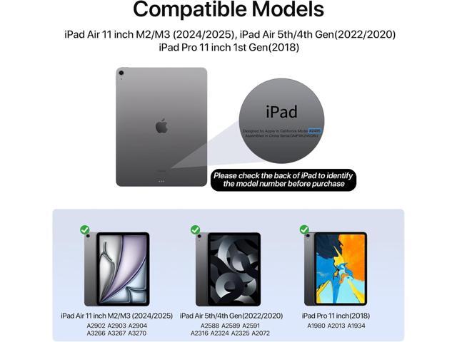 for iPad Air 11 inch Case M3/M2(2025/2024), Slim Powerful Magnetic Attachment Full Corner Protective iPad Case with Auto Wake/Sleep and Hidden...