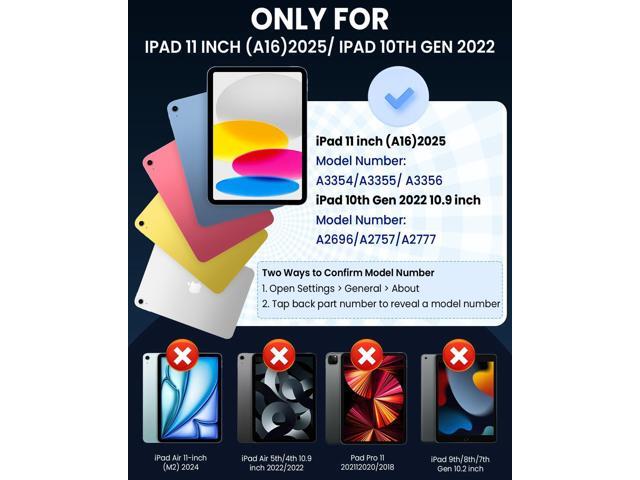 ZtotopCases for iPad (A16) 11th Generation 11 Inch 2025, iPad 10th Generation 10.9 inch 2022 with Screen Protector & 360° Rotate Hand Strap/Stand,...