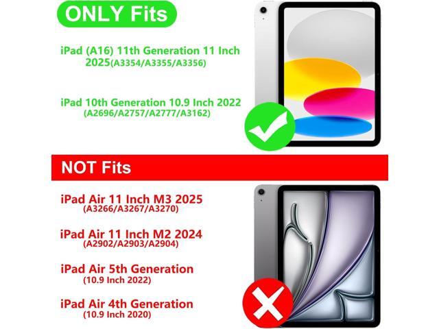 for iPad A16 Case 11 Inch 2025,Cover for iPad 10th 11th Generation Case with Pencil Holder,Black