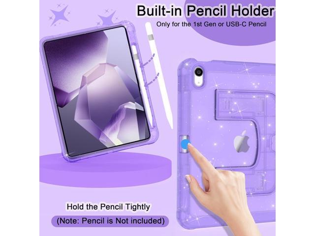 CCMAO Case for iPad (A16) 11th 11' 2025, iPad 10th 2022 with Pencil Holder & Kickstand, Shockproof Protective Slim Thin iPad Case with Glitter...