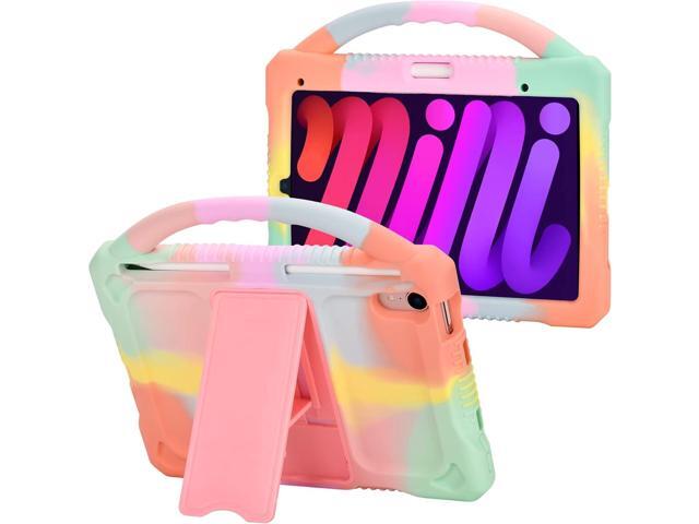 Adocham Kids Case for iPad mini 6 2021/Mini 7 2024(A17 Pro),Shockproof Child Protective Cover for Mini 6th/7th Generation Case 8.3 inch (Rainbow)