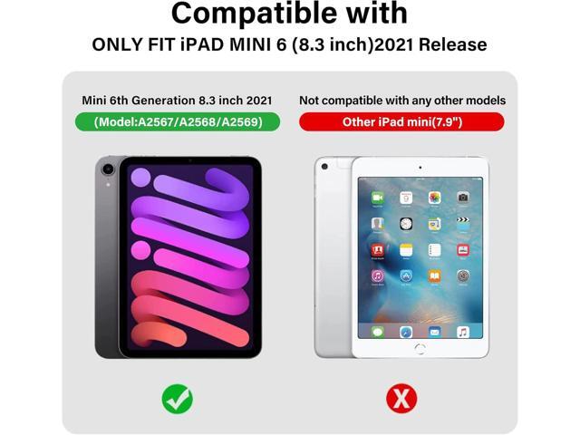 Adocham Kids Case for iPad mini 6 2021/Mini 7 2024(A17 Pro),Shockproof Child Protective Cover for Mini 6th/7th Generation Case 8.3 inch (Rainbow)
