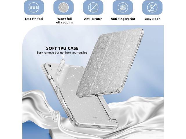 INFILAND Compatible with iPad A16 11th Generation 11 Inch 2025 Case, iPad Case 10th Generation 10.9 Inch, Glitter Cover with Sparkly Clear Back,...