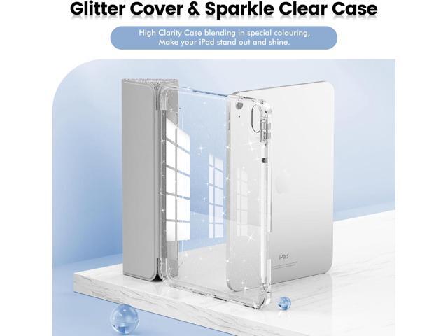 INFILAND Compatible with iPad A16 11th Generation 11 Inch 2025 Case, iPad Case 10th Generation 10.9 Inch, Glitter Cover with Sparkly Clear Back,...