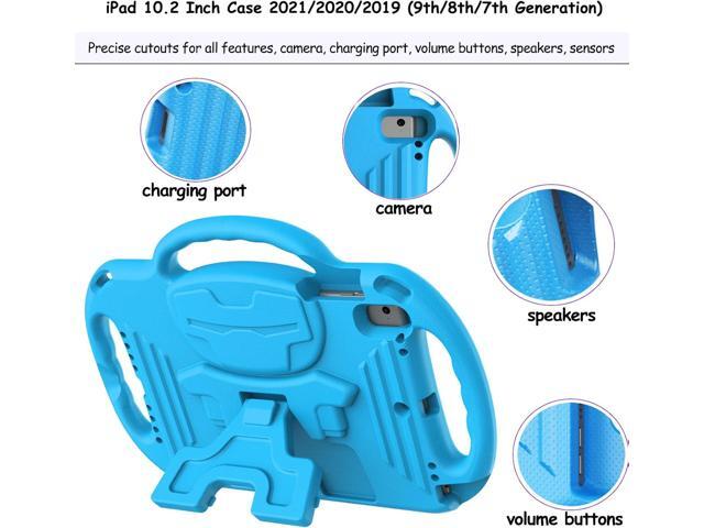 LTROP Kids Case for iPad 9th/8th/7th Generation (10.2 inch, 2021/2020/2019), iPad 10.2' Protective Case with Shoulder Strap Handle Stand for iPad...