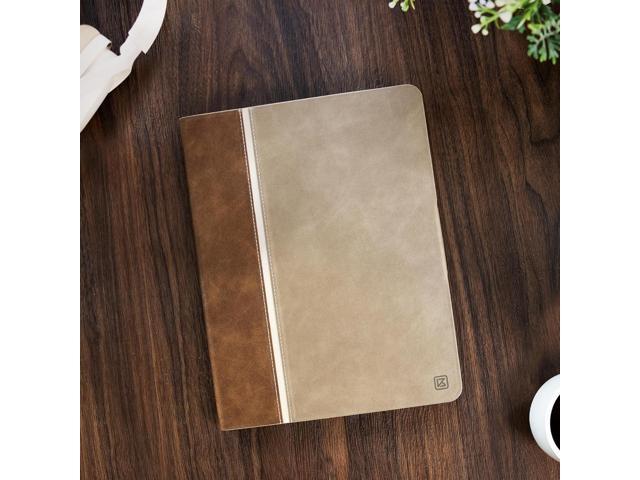 KingBlanc Case for iPad Pro 12.9 6th/5th/4th/3rd Generation 2022/2021/2020/2018 with Pencil Holder, Vegan Leather Bicolor Cover, Auto Sleep/Wake,...