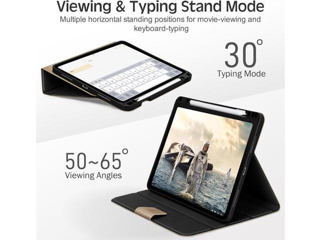 KingBlanc Case for iPad Pro 12.9 6th/5th/4th/3rd Generation 2022/2021/2020/2018 with Pencil Holder, Vegan Leather Bicolor Cover, Auto Sleep/Wake,...