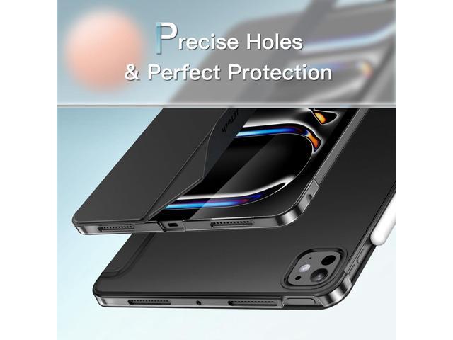JETech Case for iPad Pro 11-Inch M4 2024 (5th Generation), Slim Stand Hard Back Shell Smart Cover with Auto Wake/Sleep (Black)