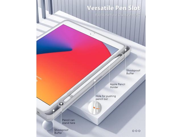 TiMOVO Case for iPad 9th Generation 2021/iPad 8th Generation 2020/iPad 7th Generation 2019 10.2 inch with Pencil Holder, Slim Protective Cover with...