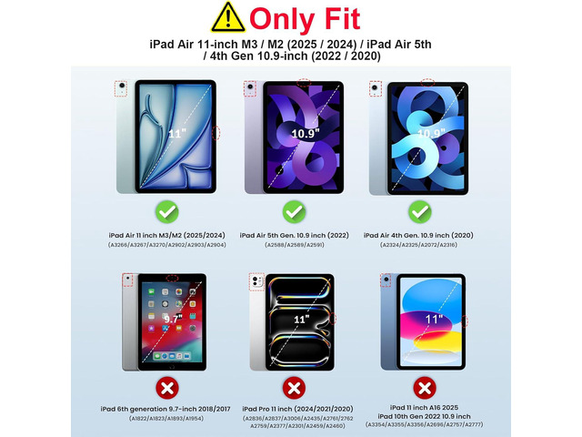 TiMOVO Case for iPad Air 11 Inch M3 2025/M2 2024, iPad Air 5th Generation 2022/4th Gen 2020 10.9 Inch with Pencil Holder, Stand Cover with...