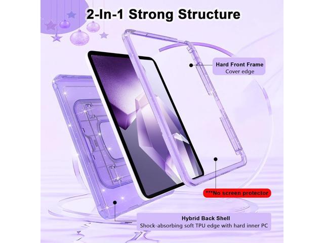 CCMAO Case for iPad (A16) 11th 11' 2025, iPad 10th 2022 with Pencil Holder & Kickstand, Shockproof Protective Slim Thin iPad Case with Glitter...