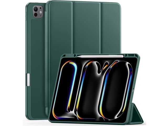 LEOMARON Compatible with iPad Pro 13 Inch Case 2024 M4 with Pencil Holder, Soft TPU Back Cover for iPad 13 Pro Case, Trifold Stand, Support Pencil...