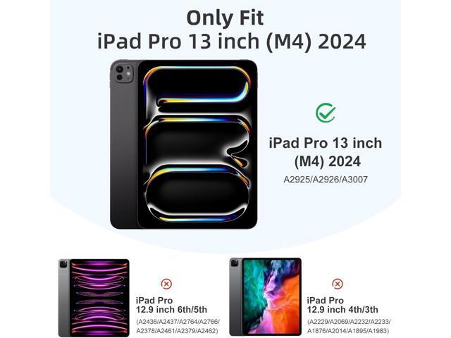 LEOMARON Compatible with iPad Pro 13 Inch Case 2024 M4 with Pencil Holder, Soft TPU Back Cover for iPad 13 Pro Case, Trifold Stand, Support Pencil...