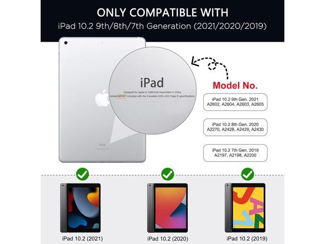 MoKo Case for iPad 9th Generation with Pencil Holder, iPad 8th/7th Gen Case 10.2-inch, Built-in Screen Protector Clear Back, Stain Resistant Multi...