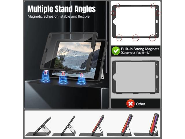 MoKo Case for iPad 9th Generation with Pencil Holder, iPad 8th/7th Gen Case 10.2-inch, Built-in Screen Protector Clear Back, Stain Resistant Multi...